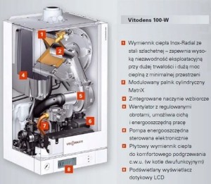 Kocioł gazowy 1 funkcyjny Viessmann Vitodens 100-W 26kW