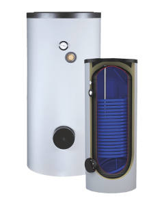 Wysokowydajny bojler stojący HRS 200 L Austria Email z 1 dużą wężownicą do POMP CIEPŁA i izolacją PU (wymiennik / zasobnik / zbiornik pionowy C.W.U.)